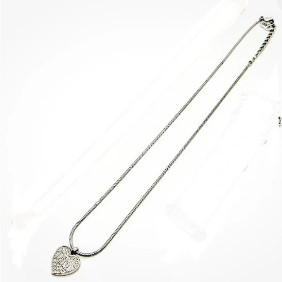 DIOR Silver Tone Heart Necklace